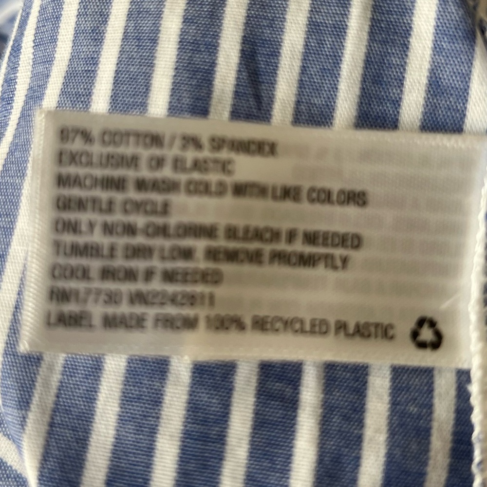 Cotton Striped Midi Dress in Blue and White - Picture 11 of 11